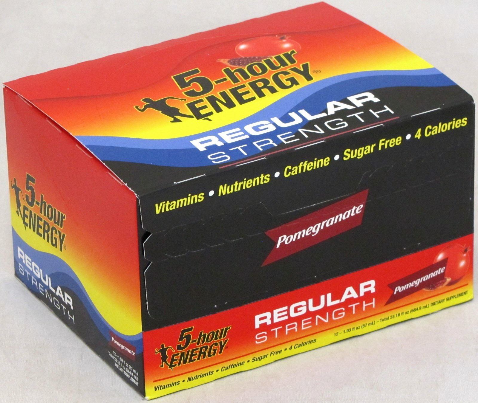 5 Hour Energy Pomegranate 12 Count Box 1.93 oz Shots Sugar Free Ship Hr Five