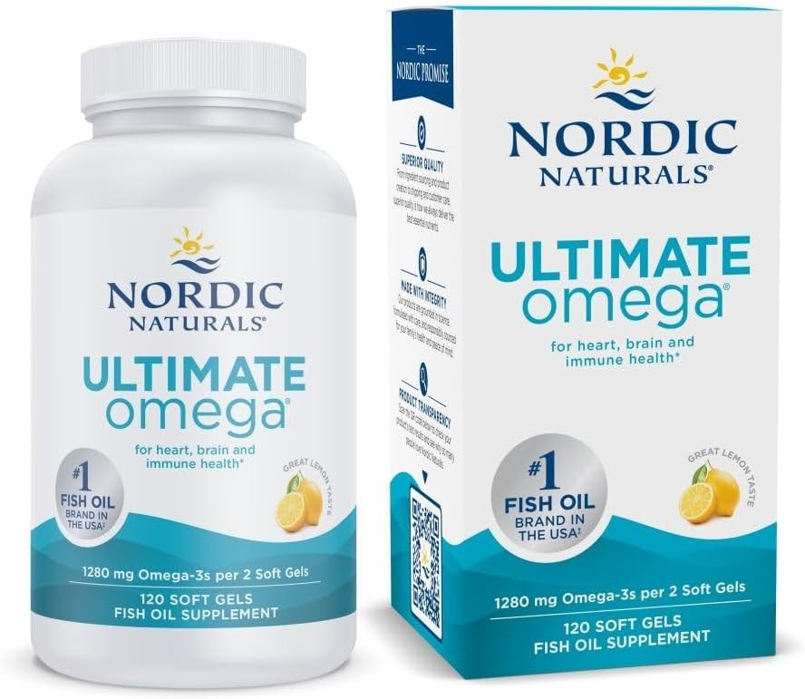 Nordic Naturals Ultimate Omega Fish Oil Lemon Flavor 120 Soft Gels