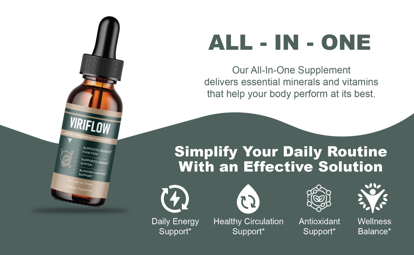 (5 Pack) ViriFlow Drops, ViriFlow Prostate Health Liquid Supplements (10oz)