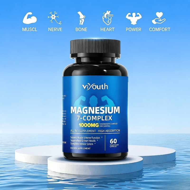 Viyouth7-in-1Magnesium Complex Zinc, High Absorption 1000mg with | 60 Capsules++