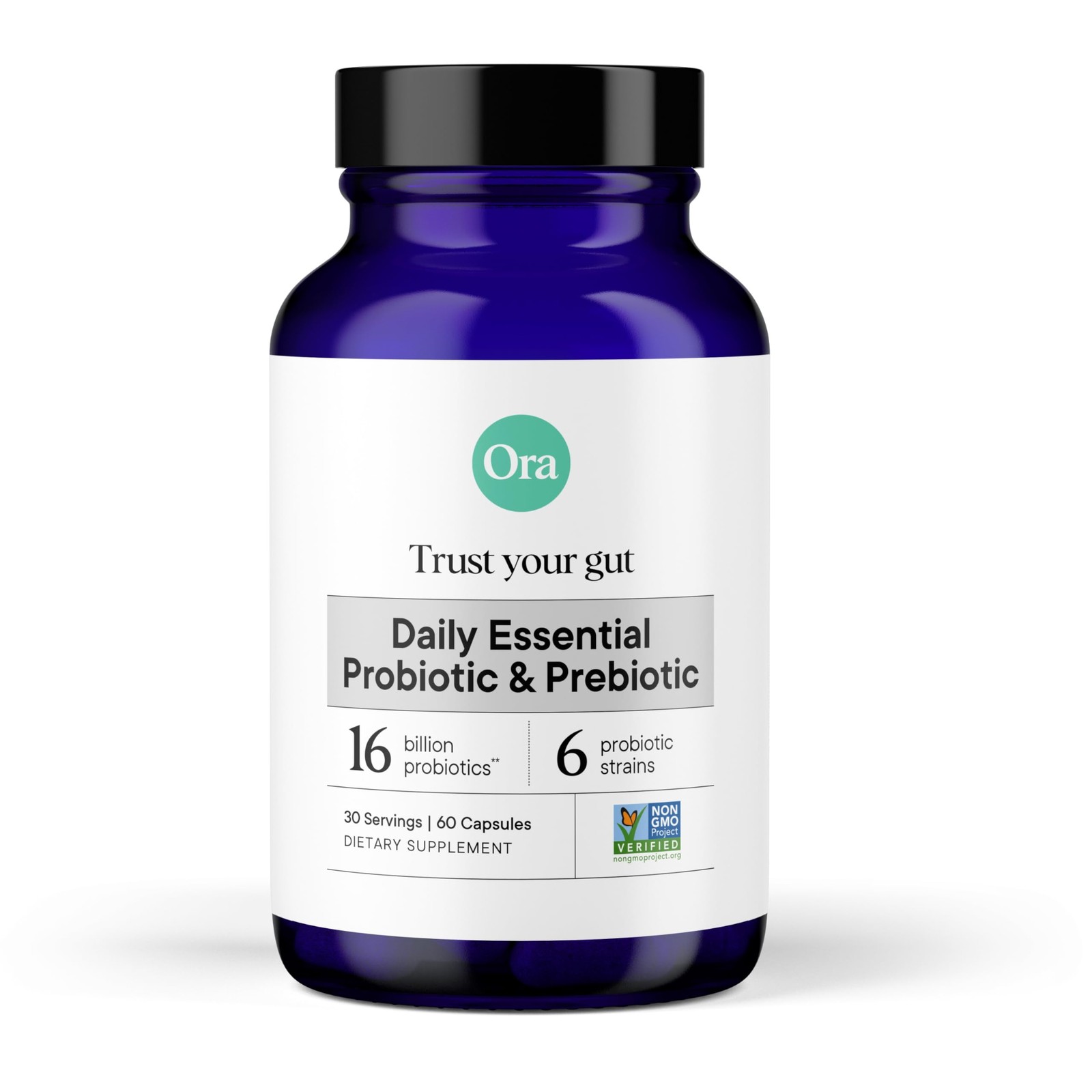 Ora Organic Probiotics with Prebiotics for 60 Count (Pack of 1), Light Green