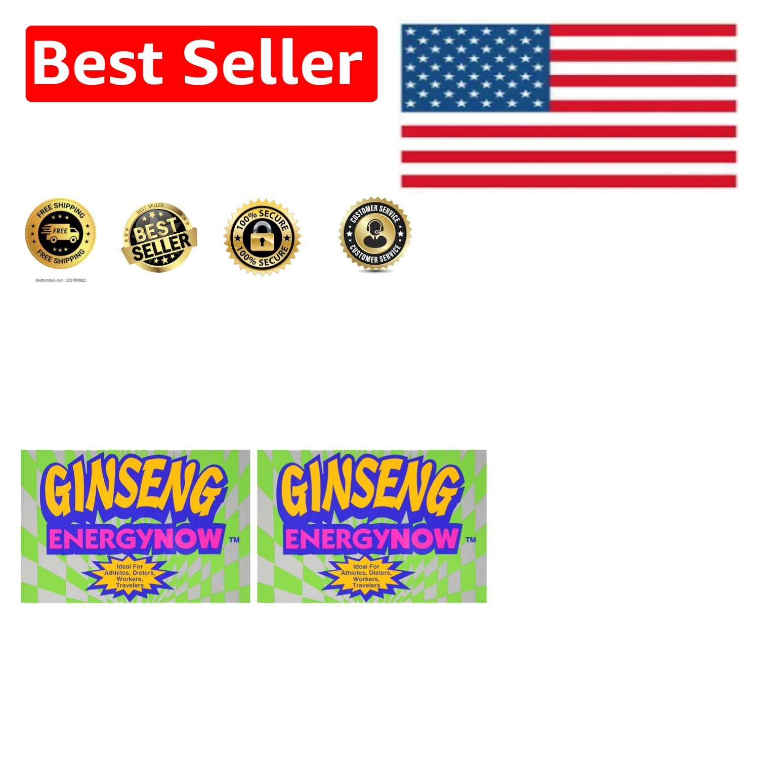Natural Ginseng Energy Booster – 48 Packs of 3 Tablets Each for Adults