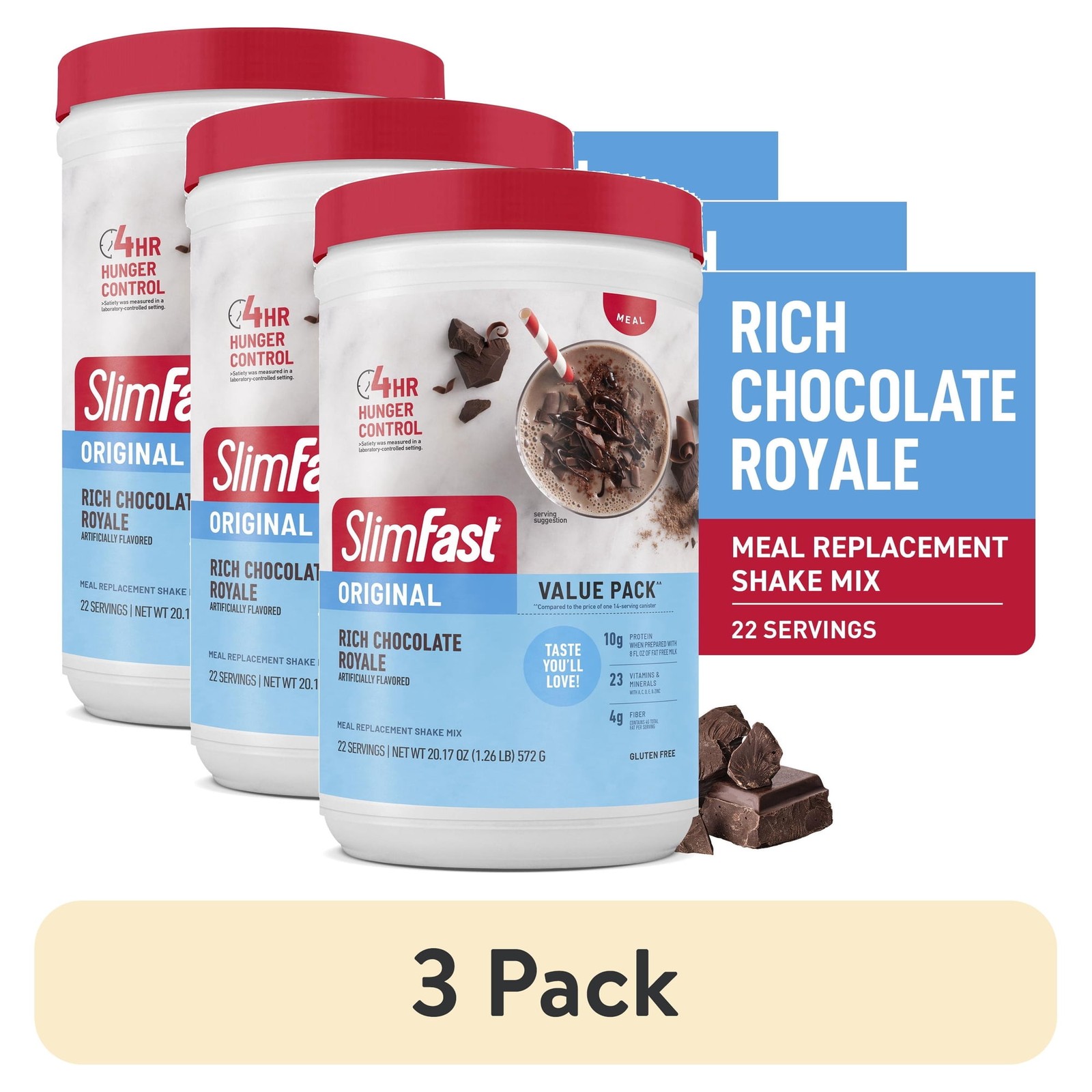 SlimFast Original Meal Replacement Shake Mix, Rich Chocolate Royale, 20.18 oz,