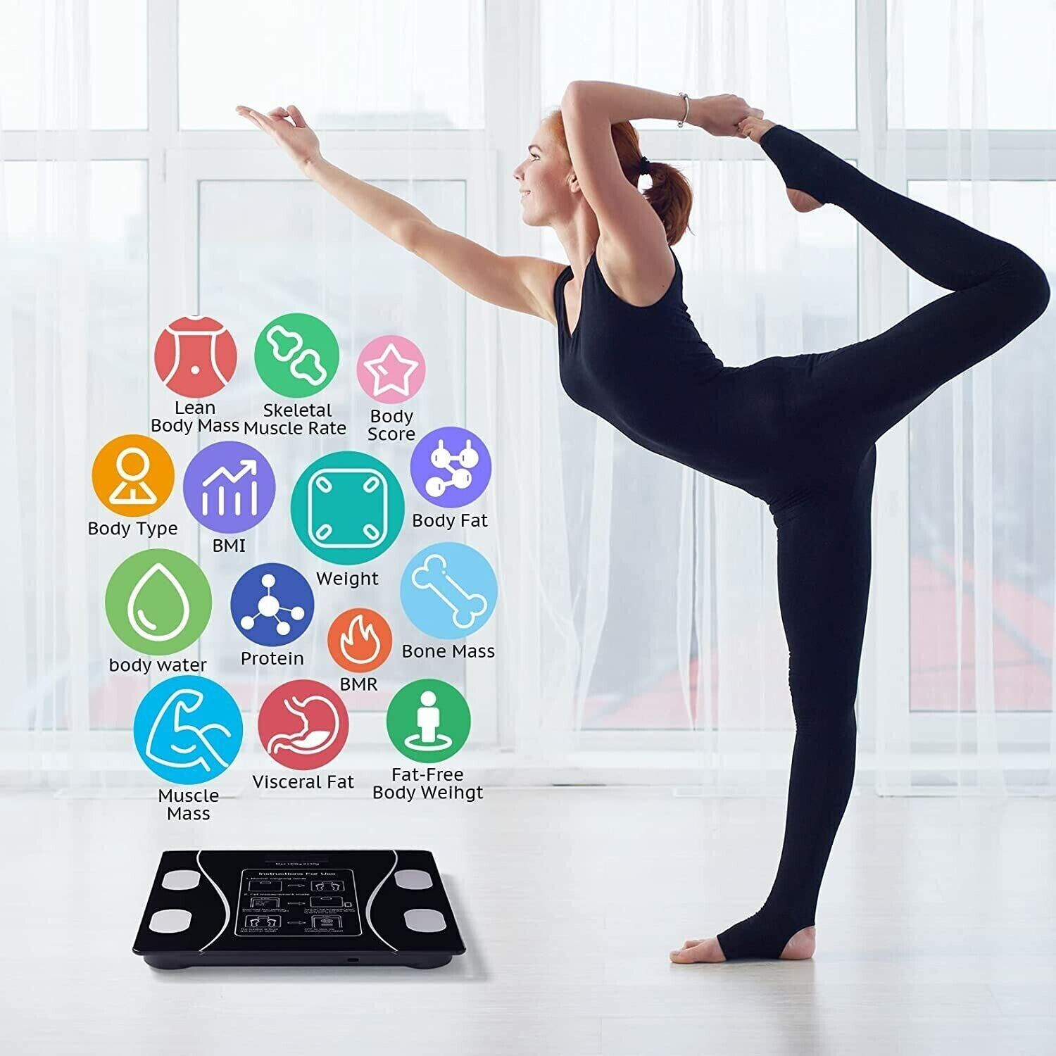 Smart Scale For Body Weight BMI Bluetooth Body Fat Scale Digital Bathroom Scale