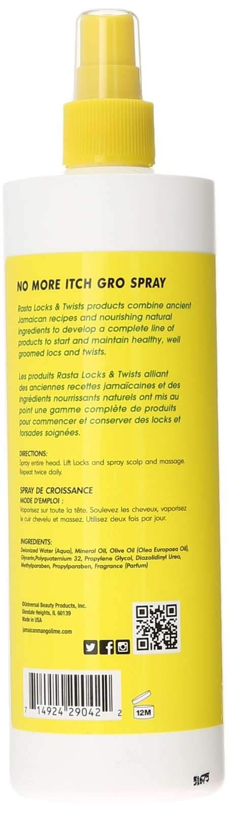 Jamaican Mango & Lime Jamaican Mango – Lime No More Itch Gro Spray, 16 Oz