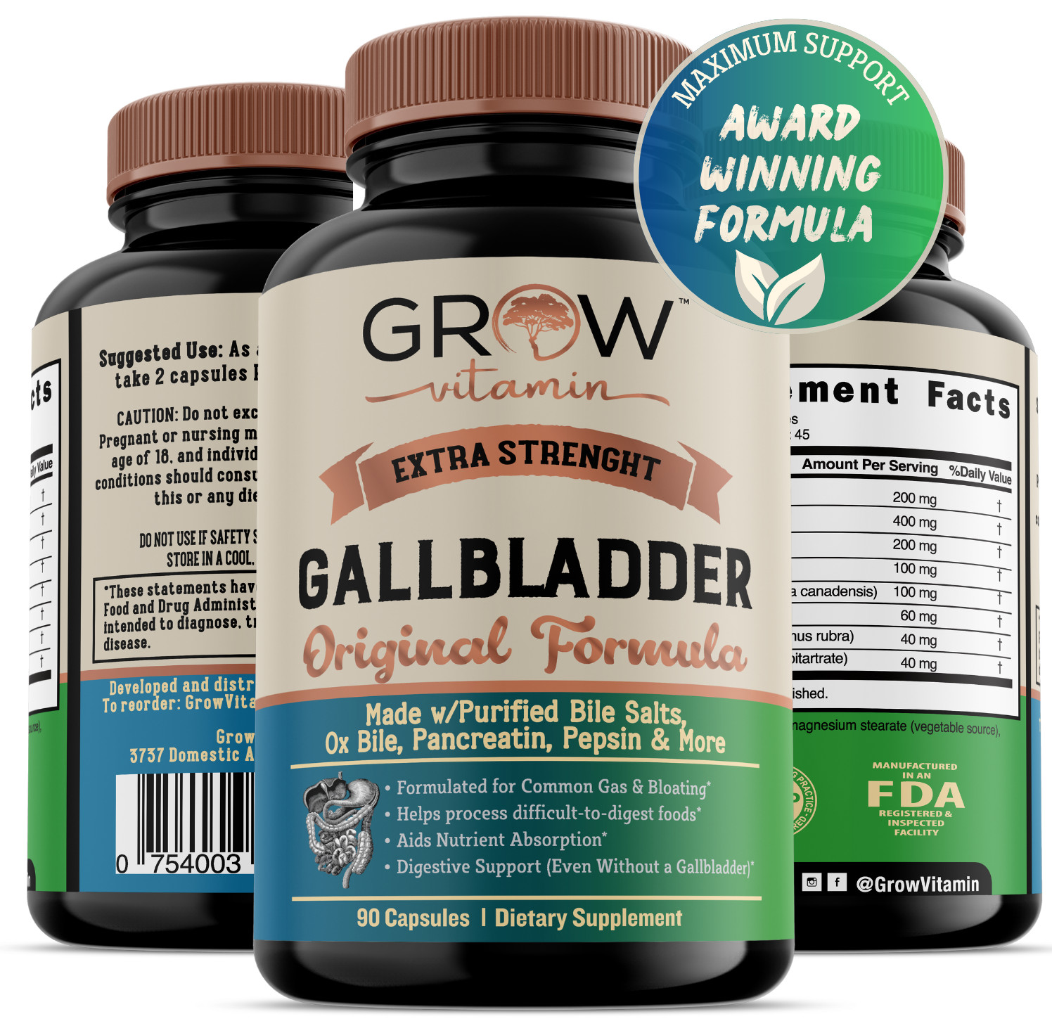 Digestive Enzymes / Reduce Bloating Indigestion & Abdominal Swelling -90 CAPSULE