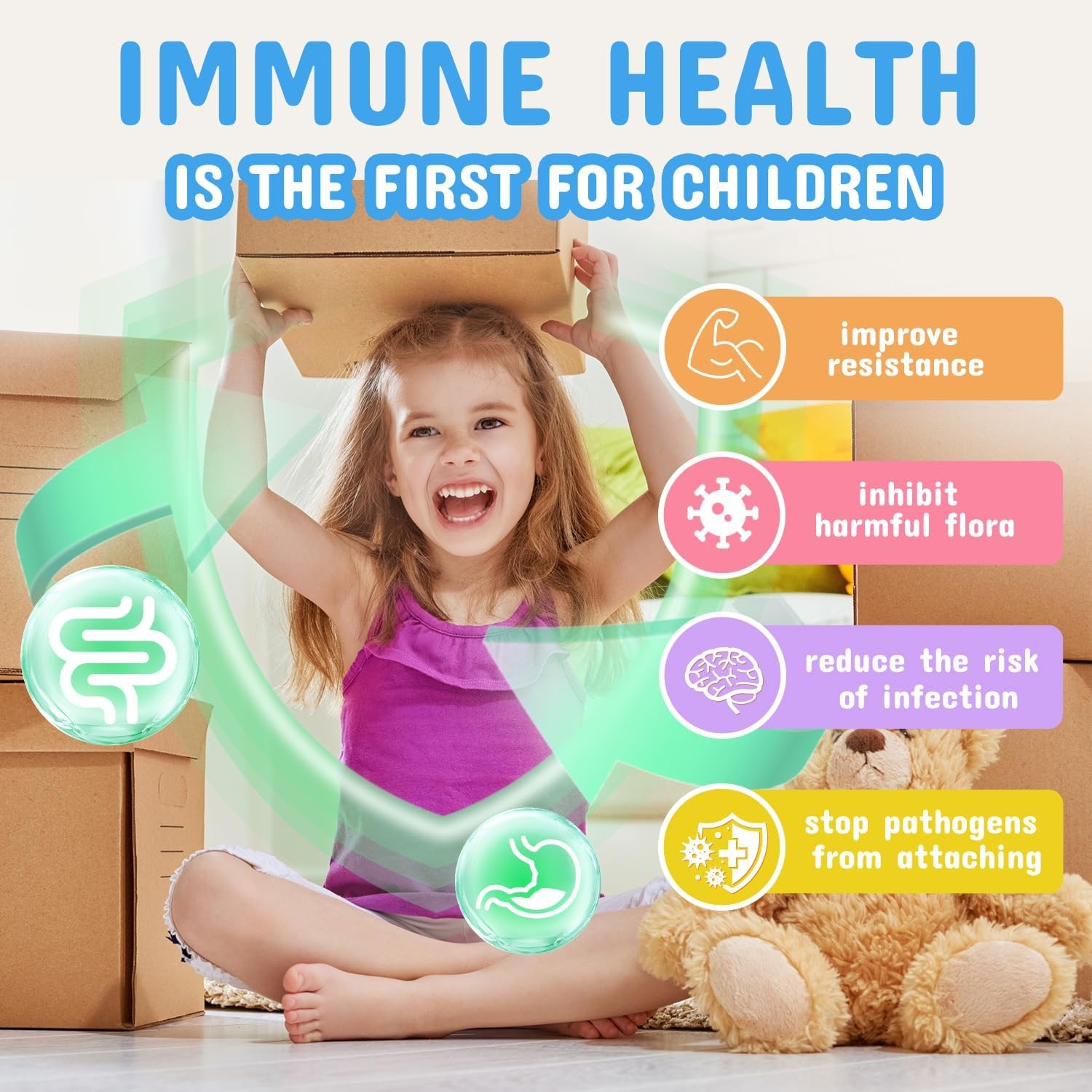 Kids Probiotic & Prebiotics Powder Age 3+ Support Children’s Digestive & Immune
