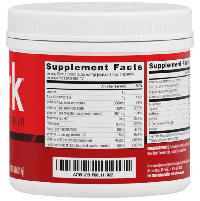 AdvoCare Spark Focus & Energy Drink Powder, Cherry, 42 Servings