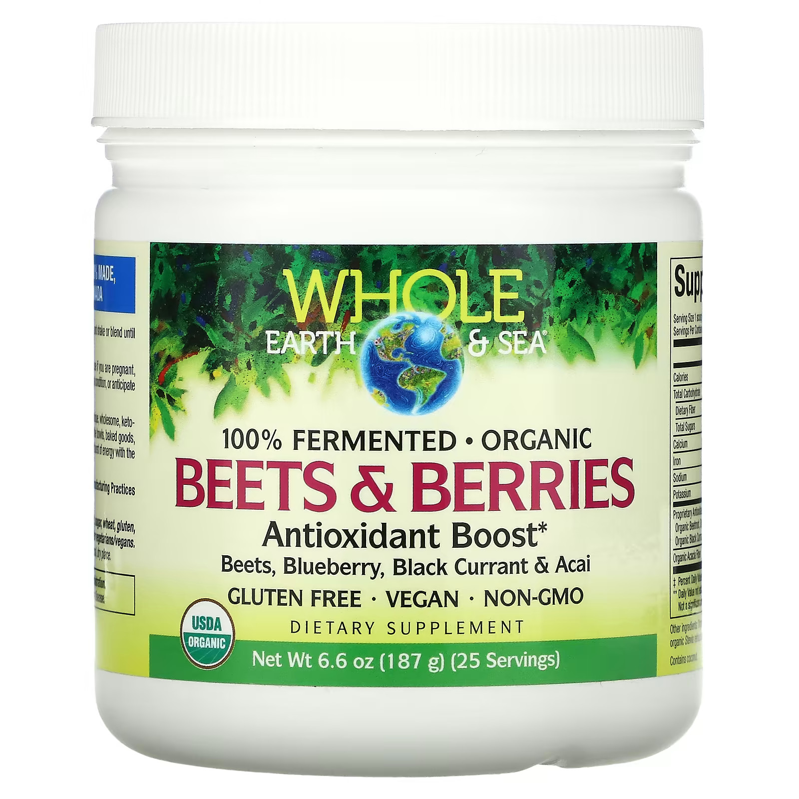 2 X Natural Factors, Whole Earth & Sea, Beets & Berries Antioxidant Boost, 6.6 o