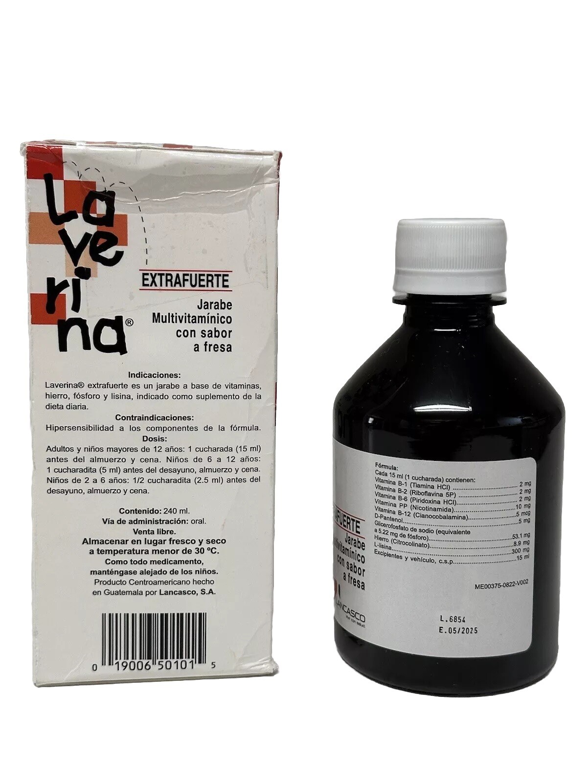 LAVERINA EXTRA STRONG MULTIVITAMIN B1,B2,B12,IRON, SYRUP SAVOR STRAWBERRY 240ml