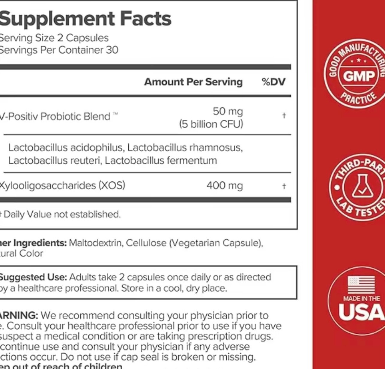 O Positiv URO pH Balance Vaginal Probiotics, 60 Capsules