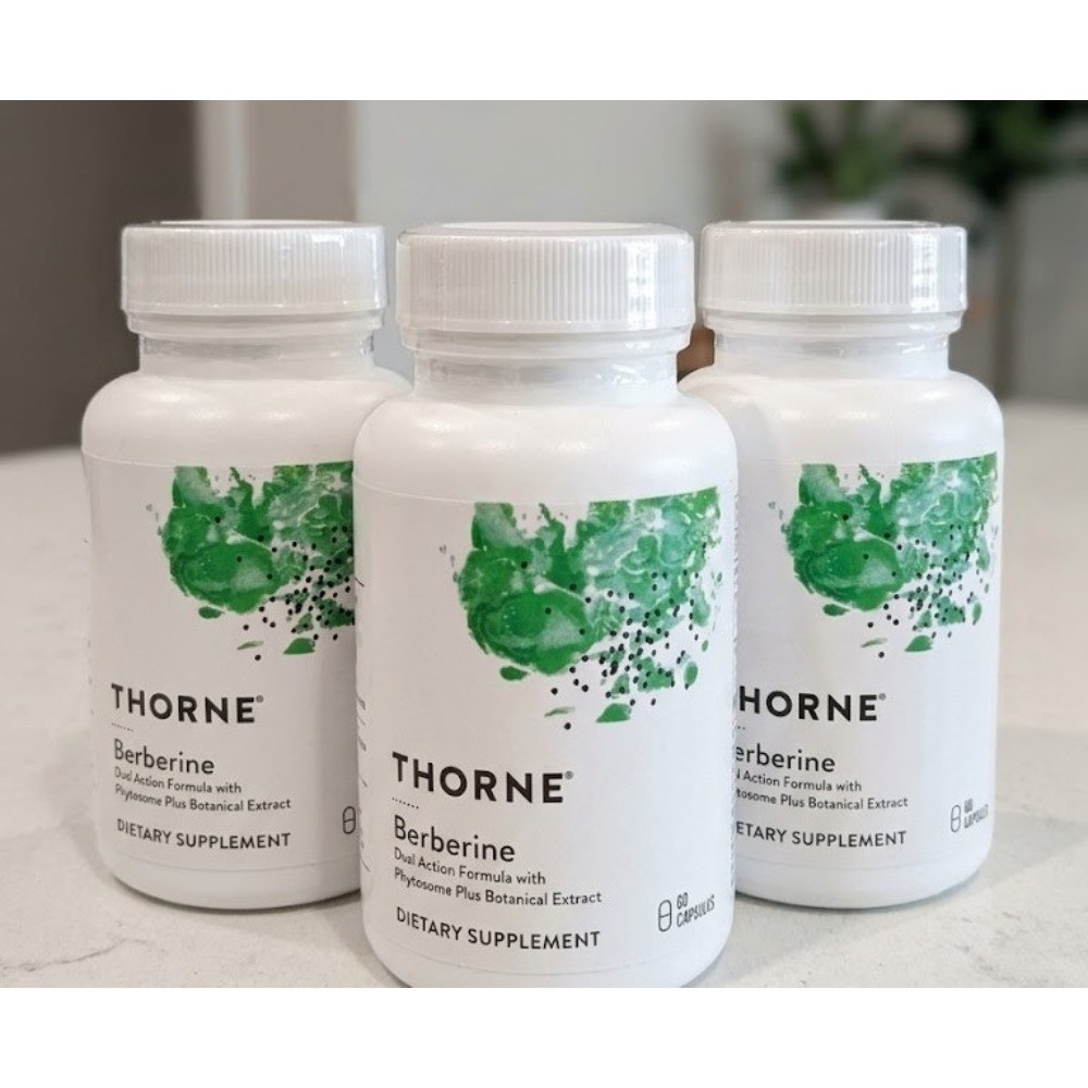 Thorne Berberine Supplement, 1000 mg Per Serving, 60 Capsules Each, Pack of 3