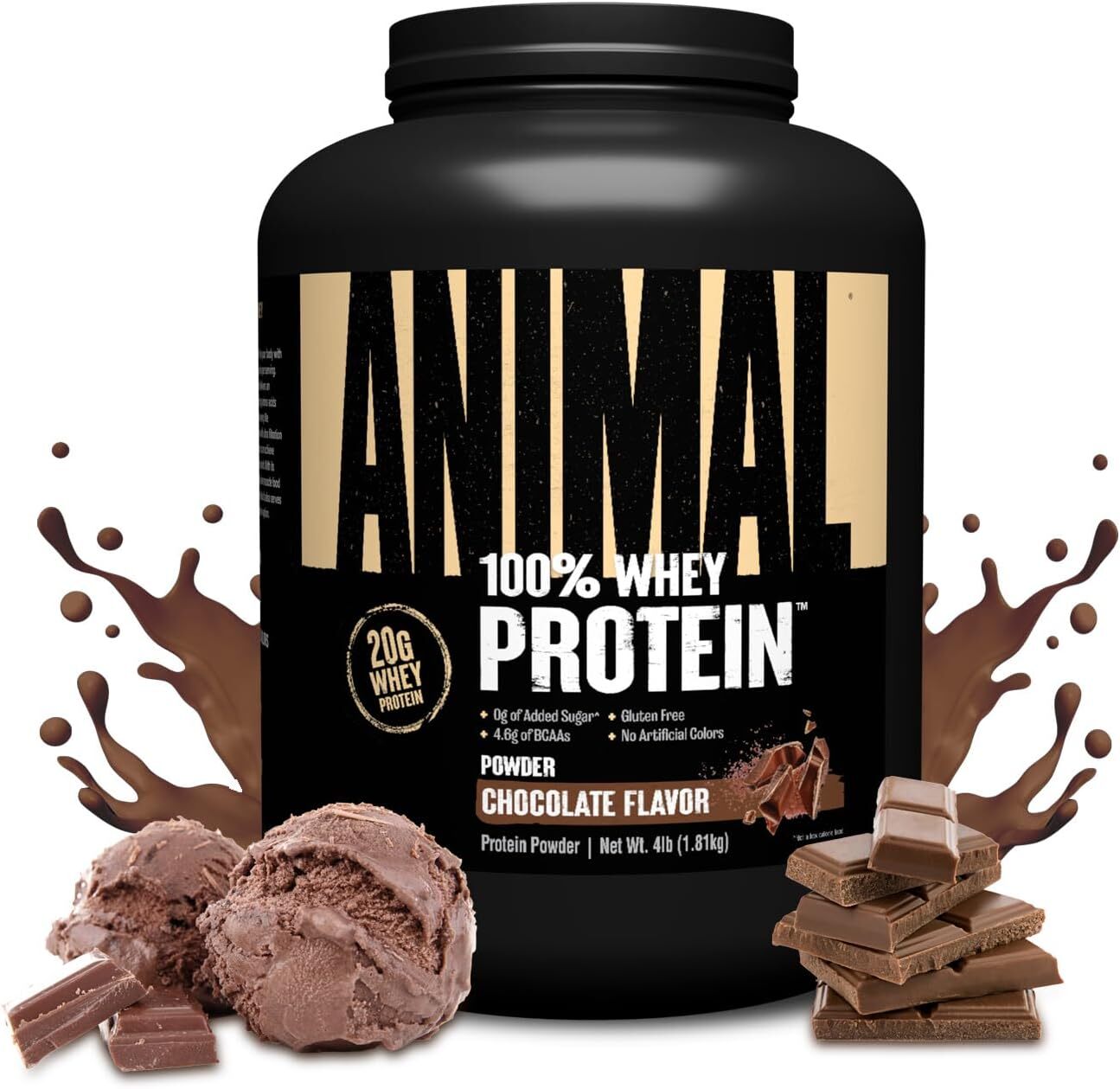Animal Whey Protein Powder Chocolate Flavor 4LB Exp 01/2026