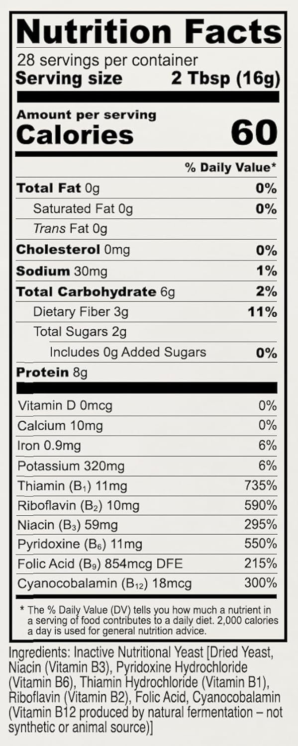 Nutritional Yeast Flakes – 1 lb Fortified with B Vitamins for Health Boost