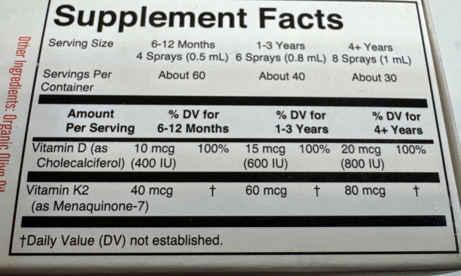 MaryRuth’s Vegan Vitamin D3 + K2 Liquid Spray Unflavored 1 fl oz 30 ml Exp 4/27