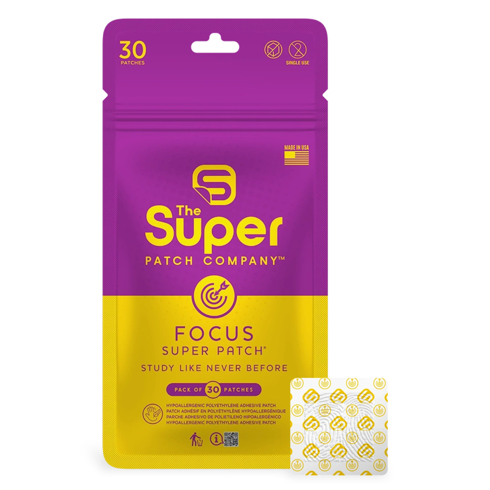Super Patch FOCUS 7-Pack Trial Size Concentration Patch Drug-Free No Stimulants