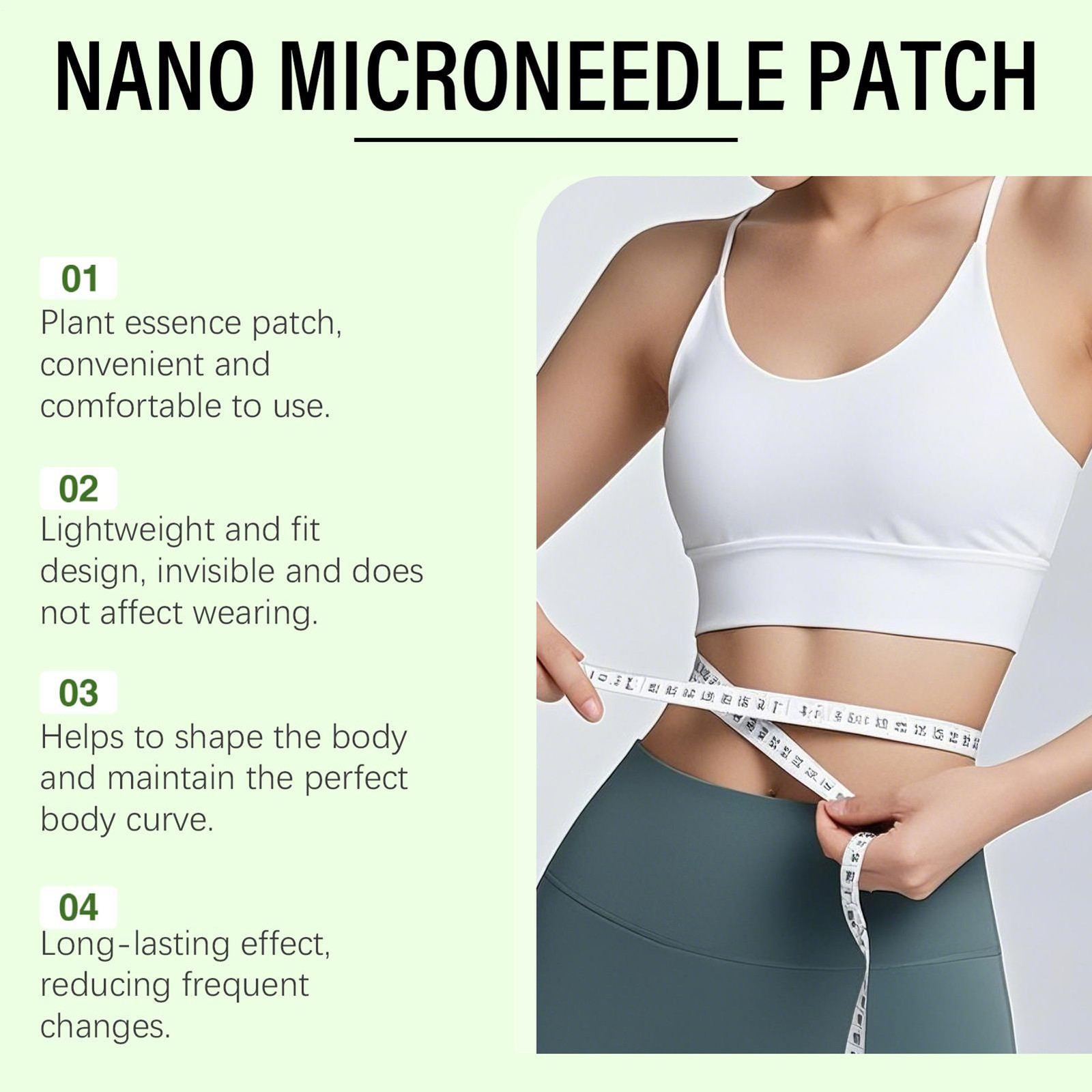 Nano Microneedle Weightloss Patch plant-based Body Sculpting Supplies Mild