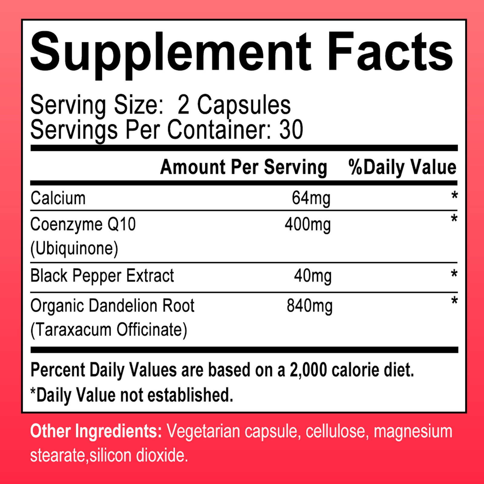 Coq10 Coenzyme 400mg Immune Function Heart Health Support Increase Energy