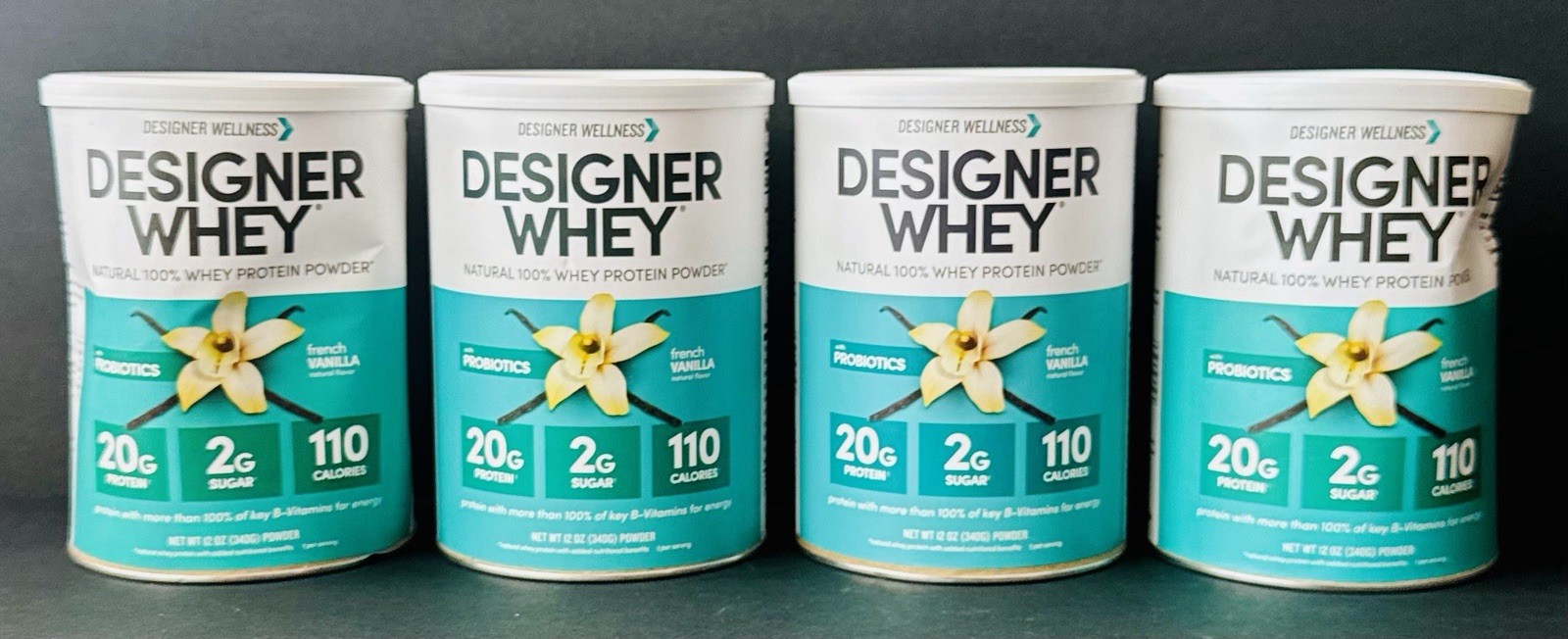 4x Designer Whey, Natural 100% Whey Protein Powder, French Vanilla, BB: 12/2026+
