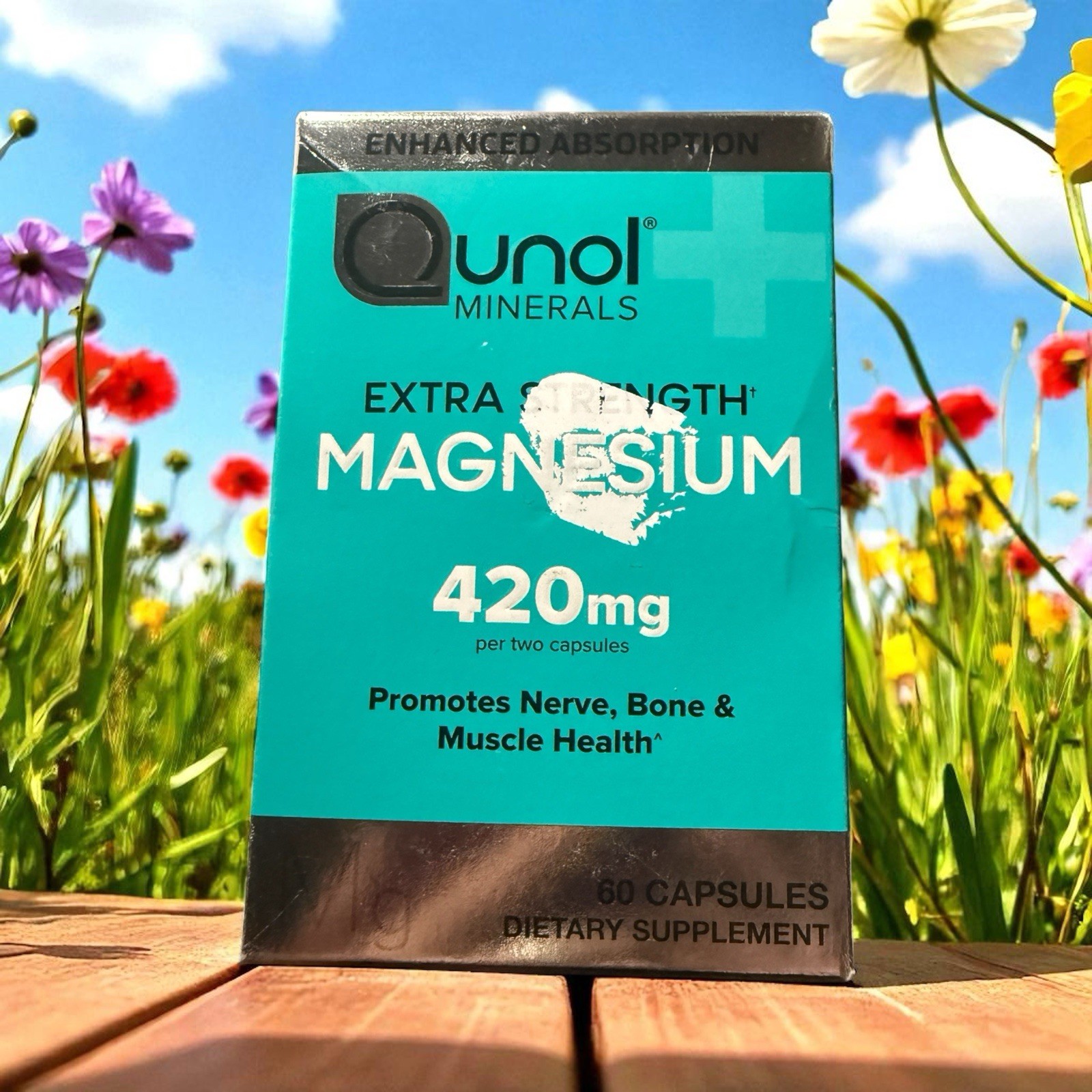 Qunol Minerals Extra Strength Magnesium 420 mg Softgels 60 Exp9/2026 New