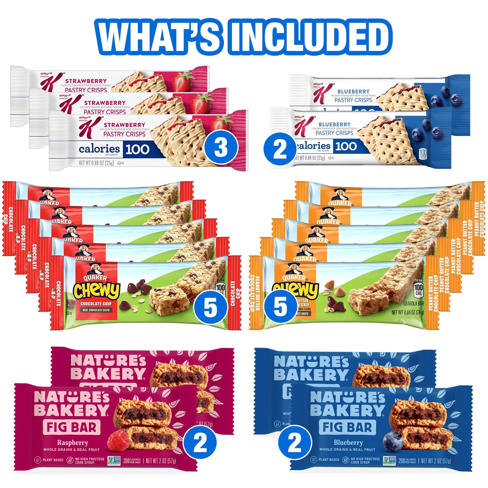 Granola Bars Bulk Variety Pack – 65 Count Healthy Granola Bars Variety Snac…