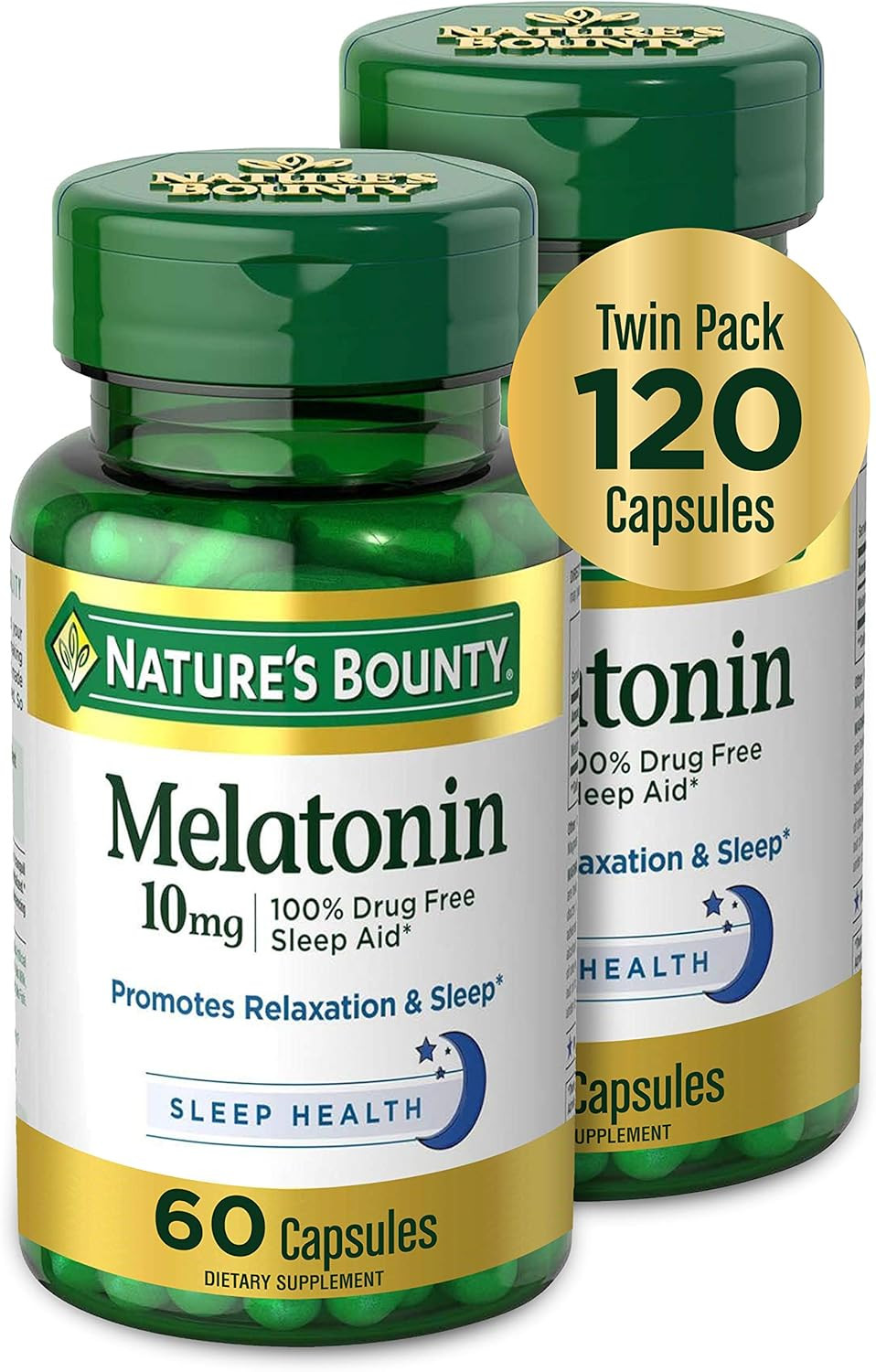 120 Count Melatonin 10mg Sleep Aid Capsules Max Strength Fast Dissolve 2 Pack