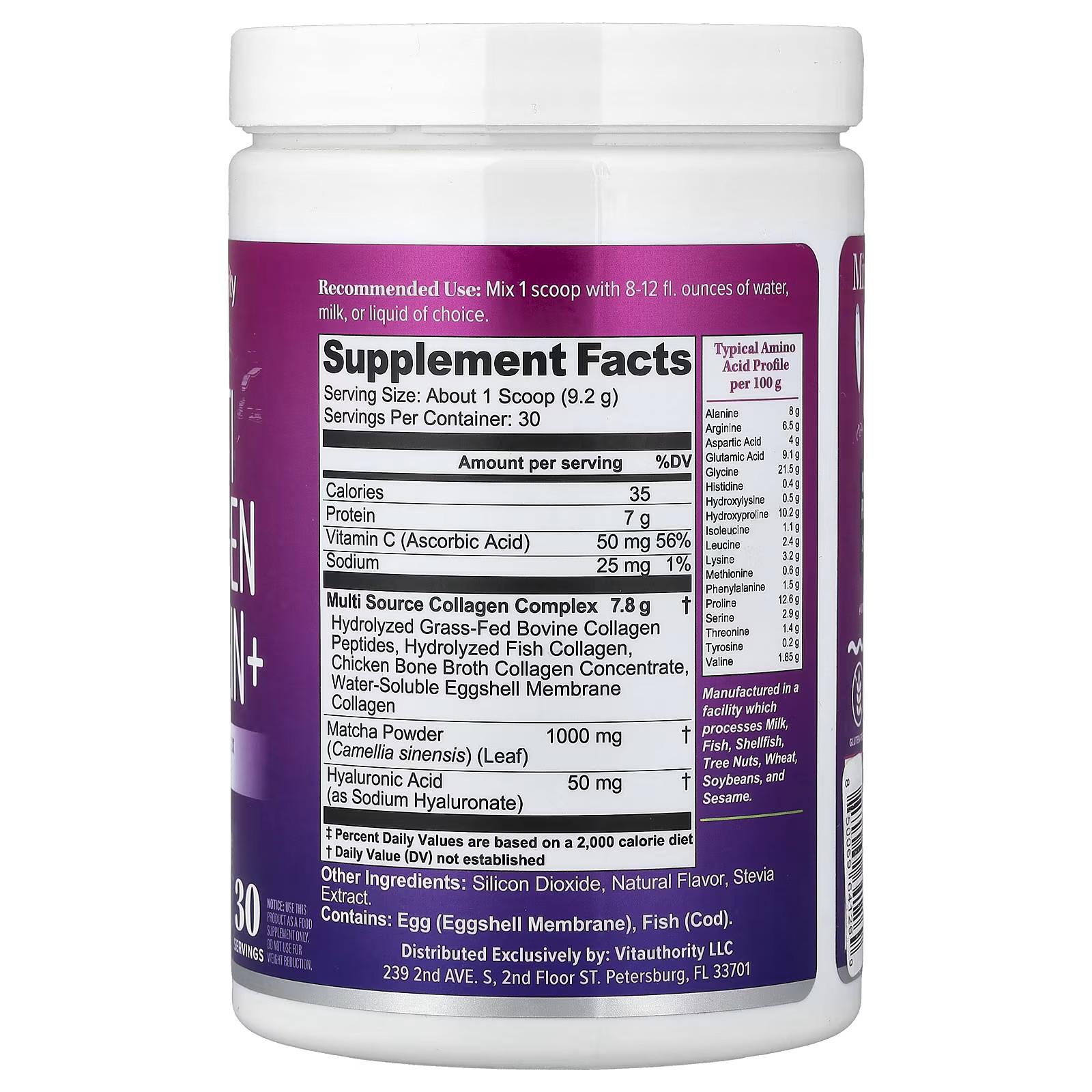 Vitauthority Multi Collagen Protein+ 9.73 oz 276 g Beauty