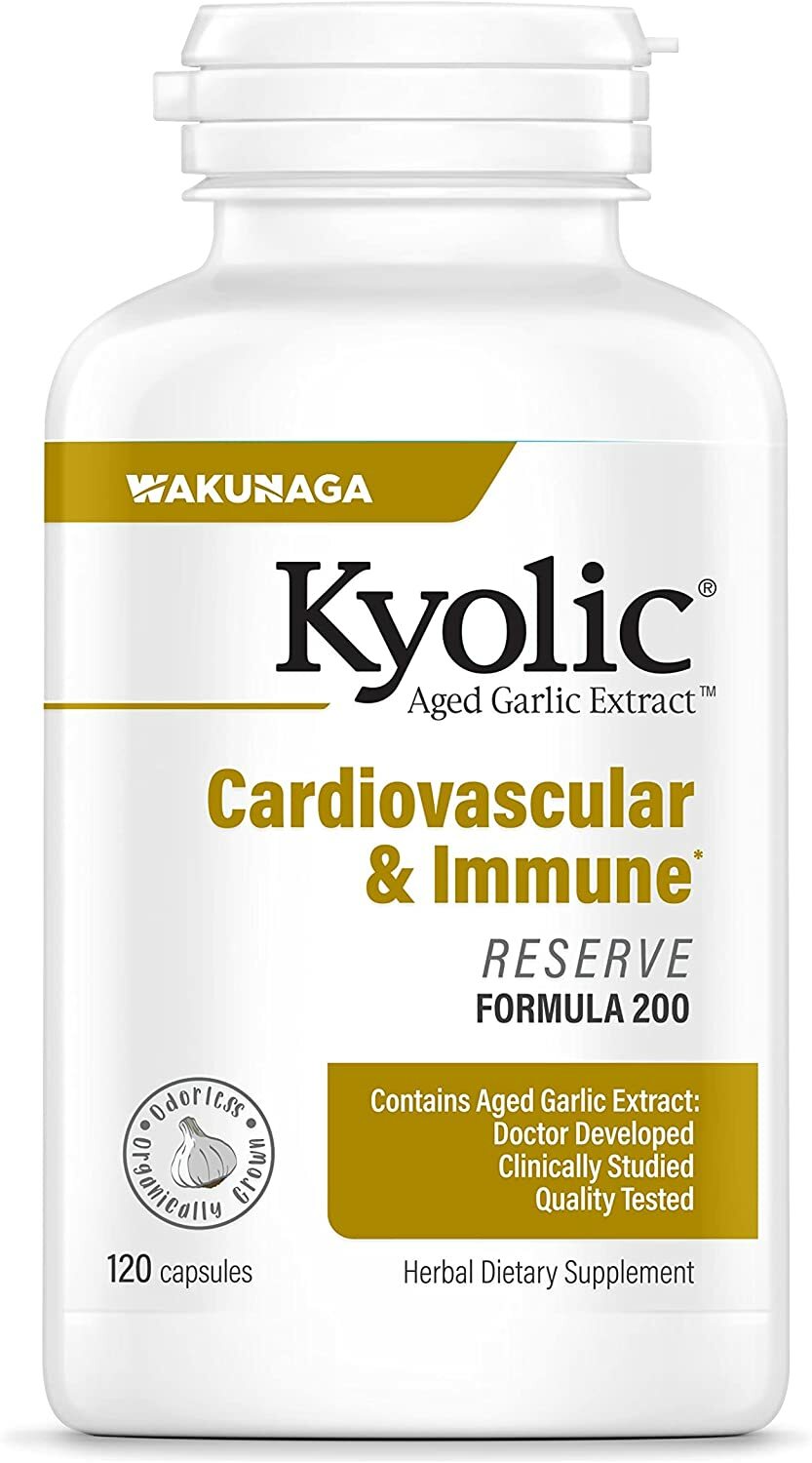 Suplemento cardiovascular de reserva de extracto de ajo envejecido, 120 cápsulas