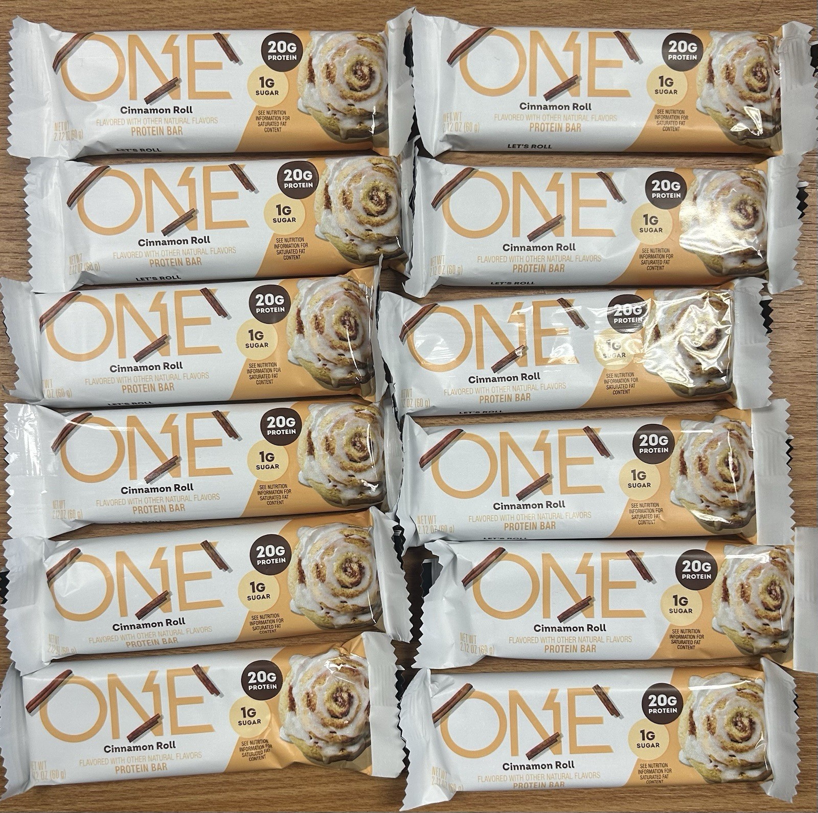 ONE Cinnamon Roll Protein Bar, High Protein, Low Sugar, 2.12 oz BB-09/2026