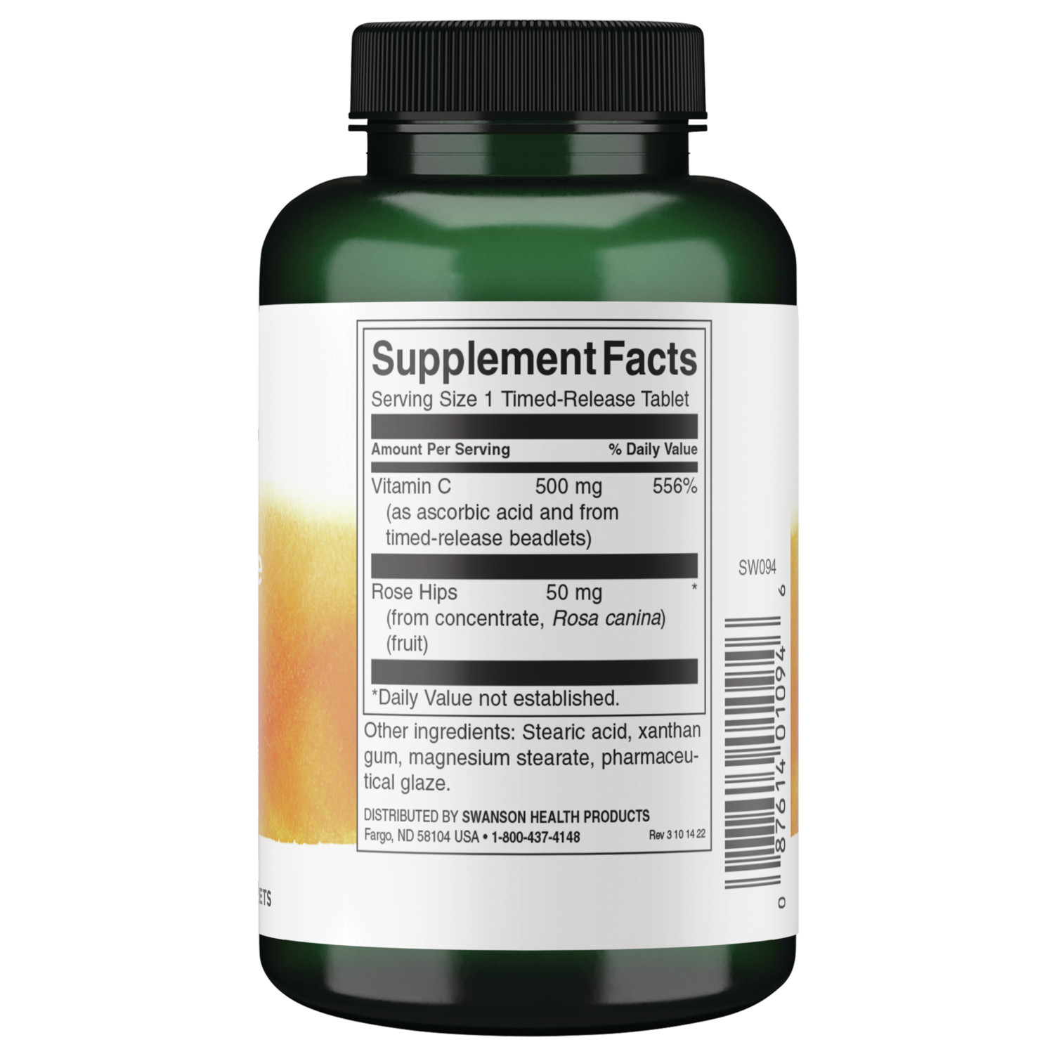 Swanson Timed-Release Vitamin C with Rose Hips Tablets, 500 mg, 250 Count