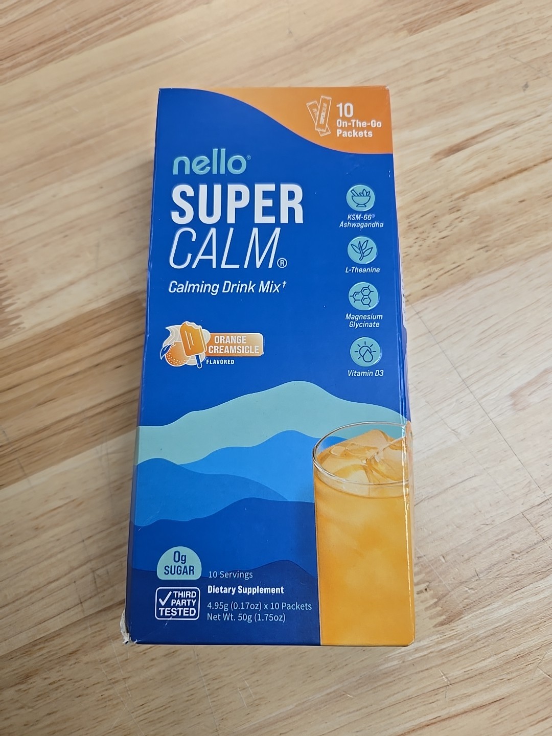 nello Super Calm Calming Drink Mix Orange Creamsicle 10 Packets Exp 05/2027