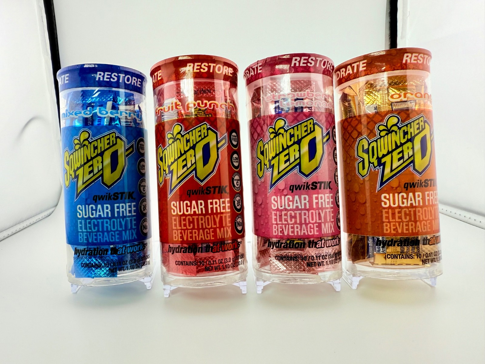 Sqwincher Qwik Stik Zero 40 Pack Electrolyte Drink Mix Assorted Flavors