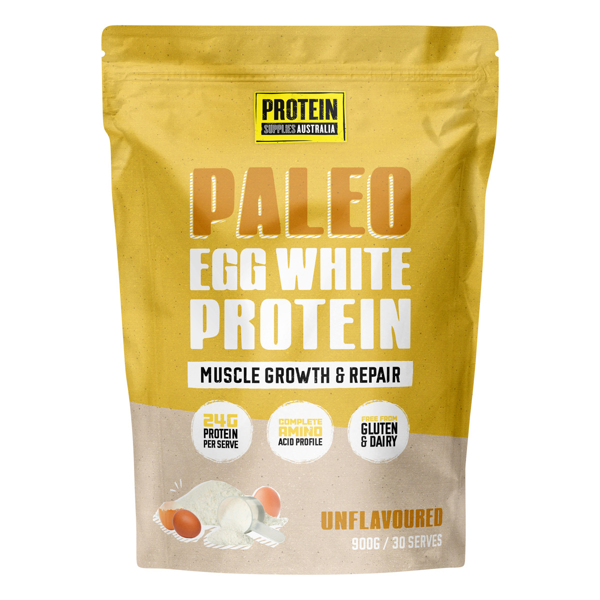 Protein Supplies Australia Paleo Egg White Protein Unflavoured 900g