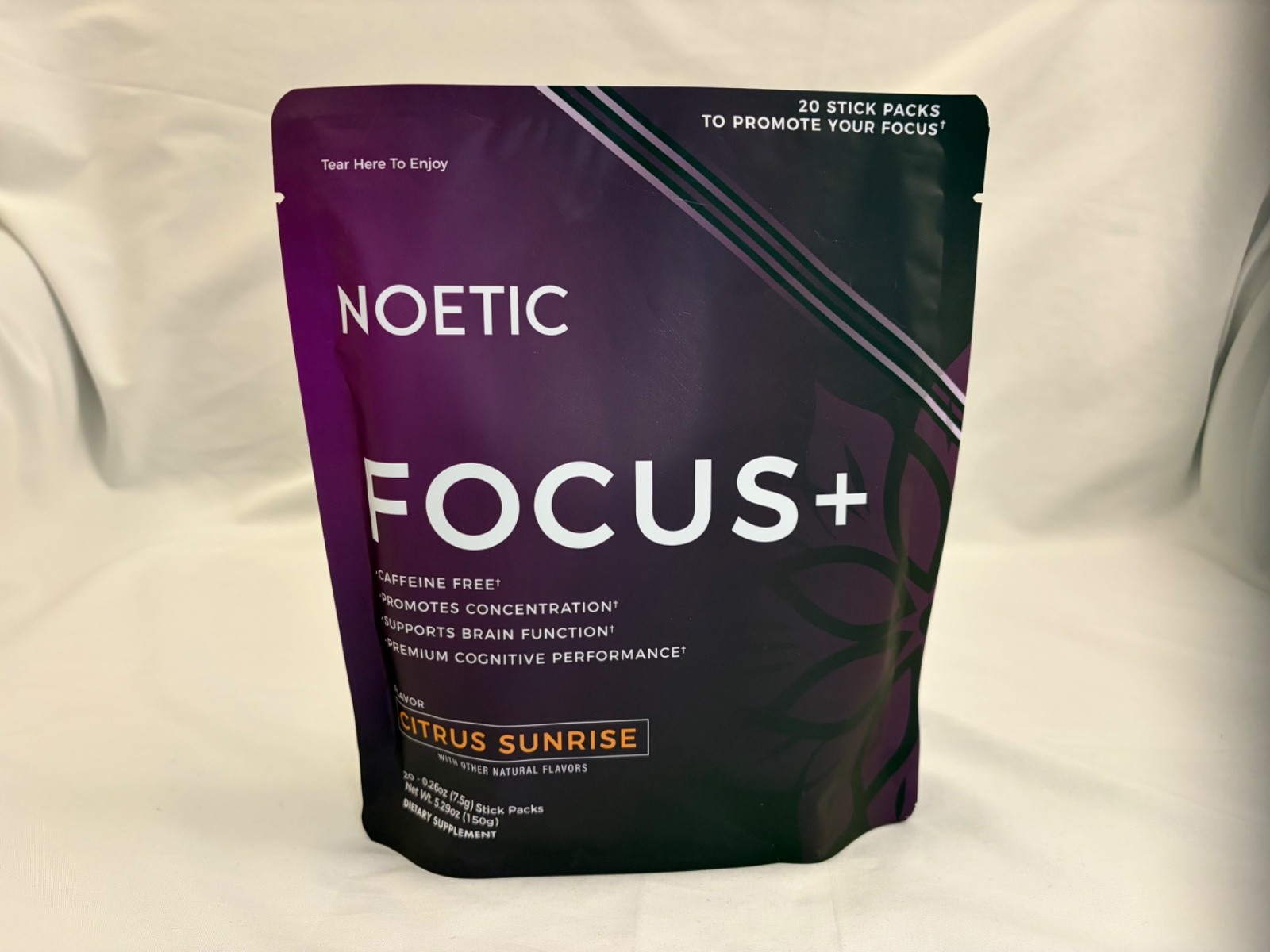 Noetic Focus+, nootropic Drink mix, 20 Stick Packs, Citrus Sunrise