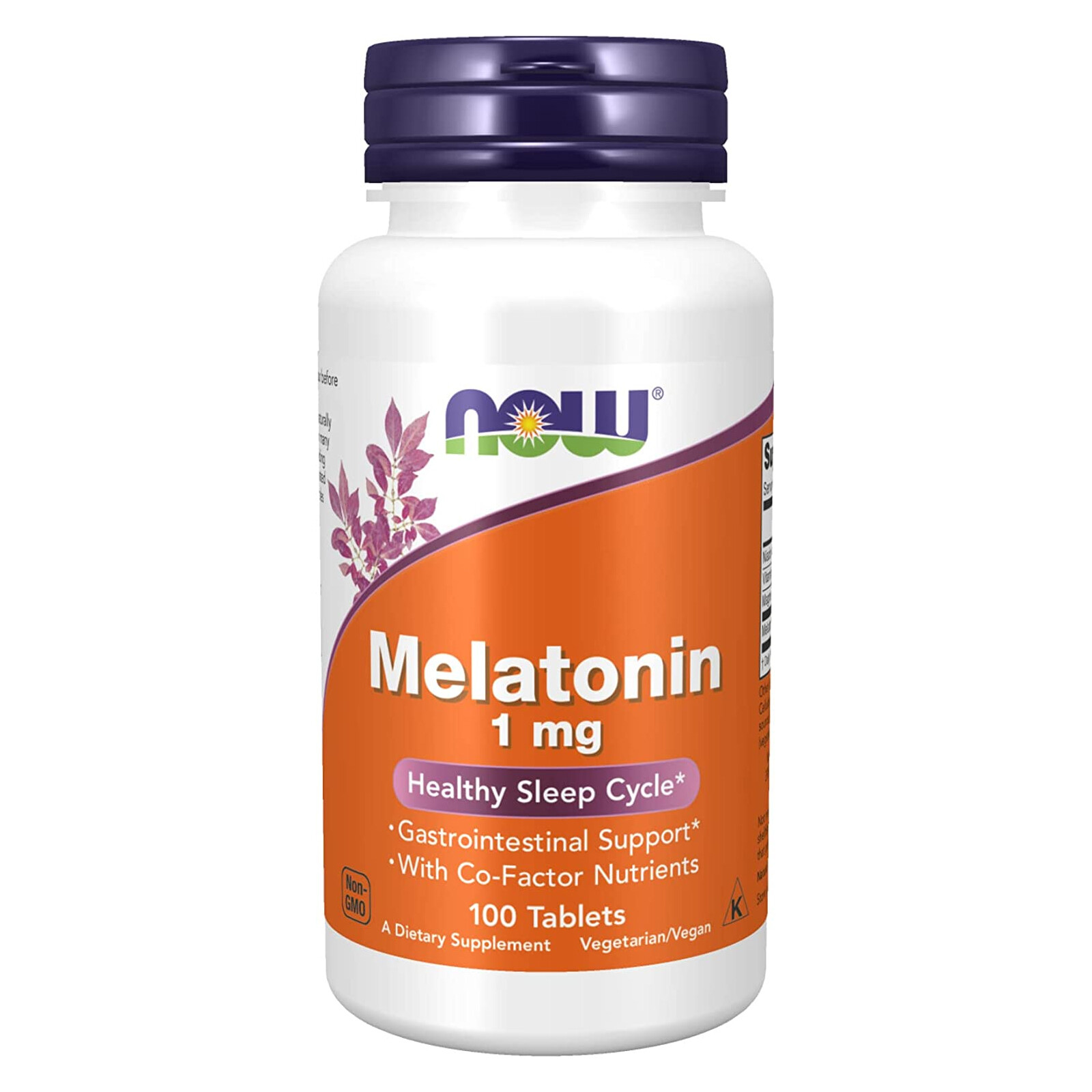 NOW Melatonin 1 mg – 100 Tablets, With CO-Factor nutrients, Healthy Sleep Cycle
