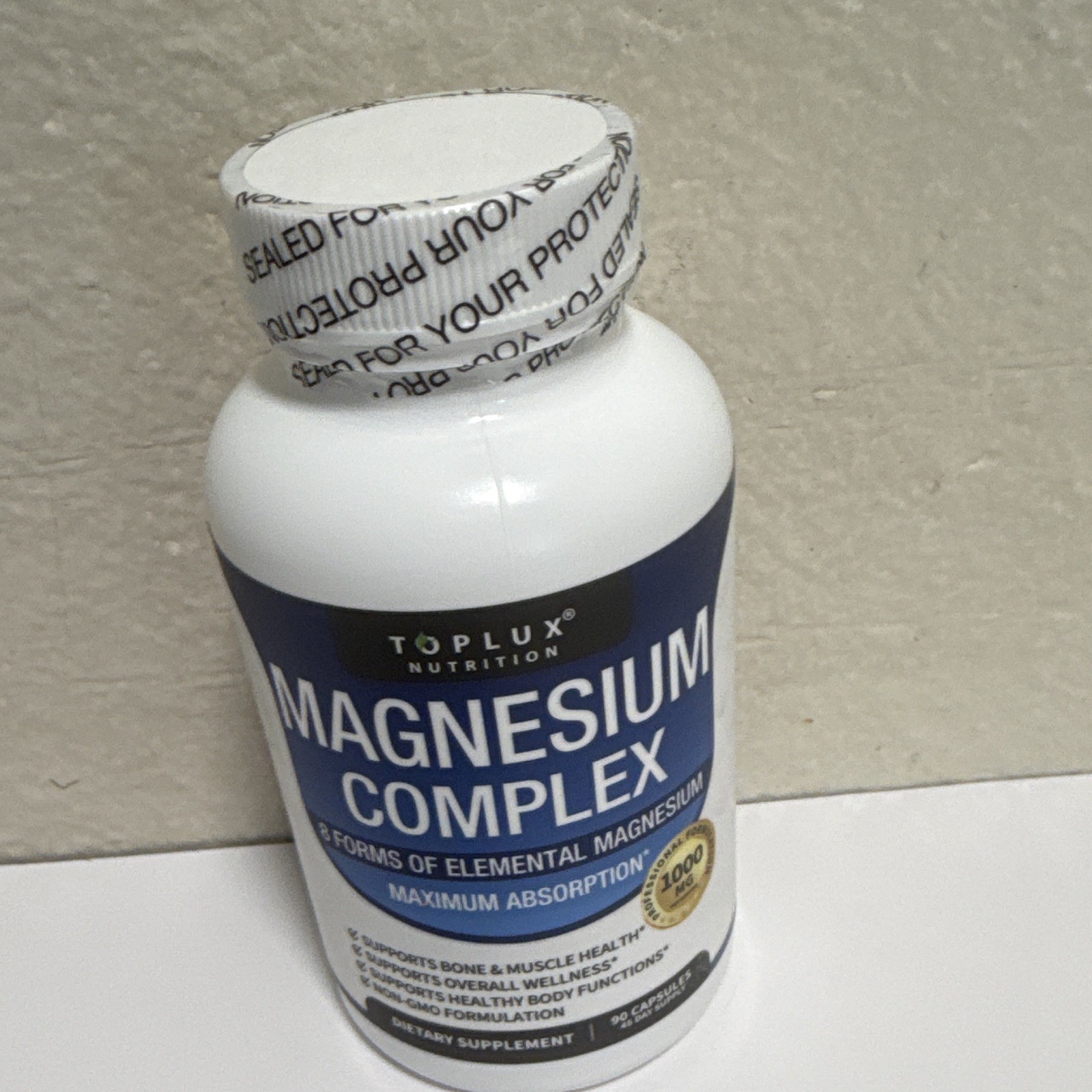 TopLux Nutrition Magnesium Complex Capsules 90 Ct – Bone & Muscle Health