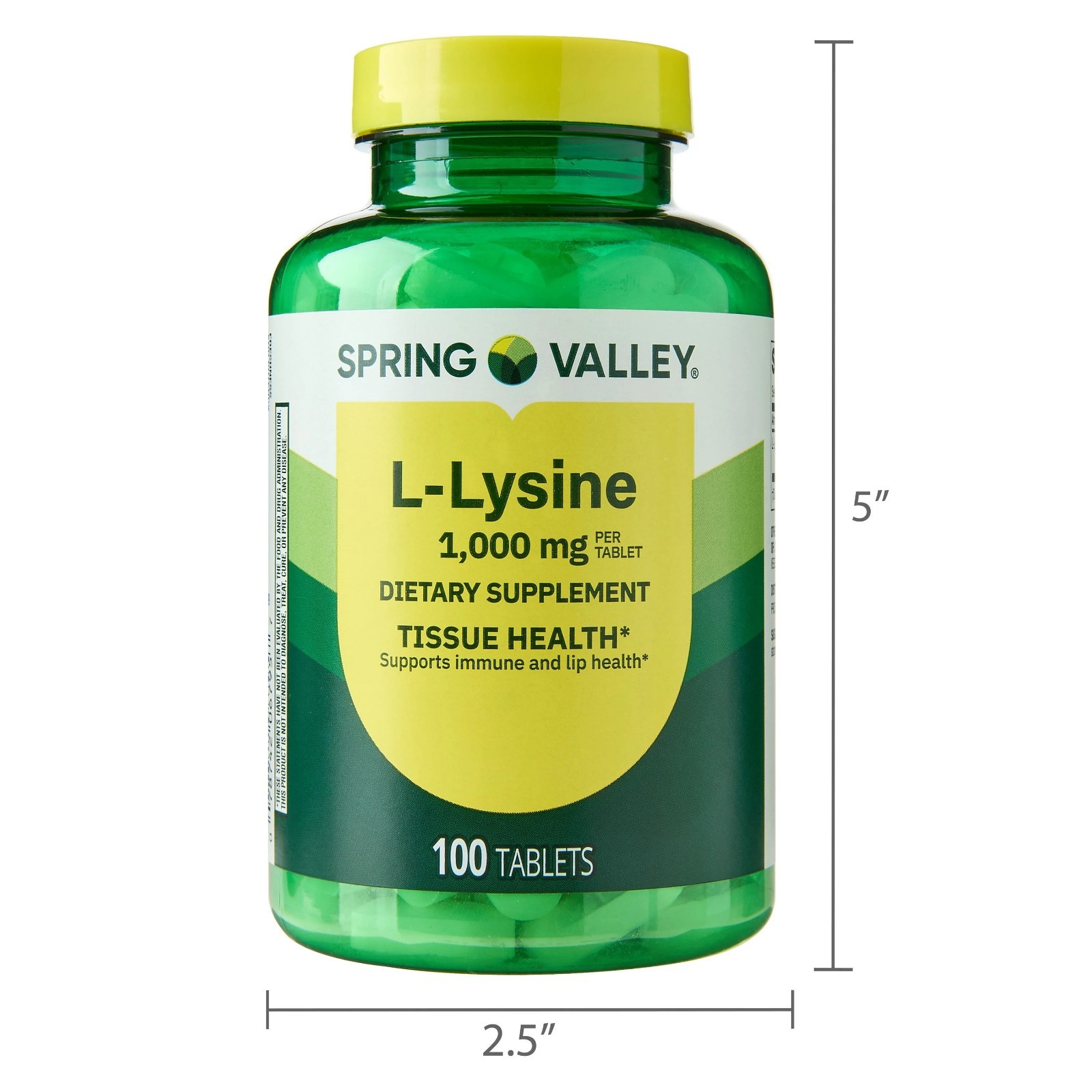 (Pack of 2) Spring Valley L-Lysine Dietary Supplements, 1000 mg, 100 Count