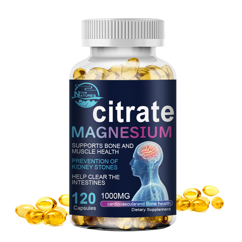 Magnesium Citrate 1000mg Capsules Super Strong Effective Vegan Capsules 2x120ct