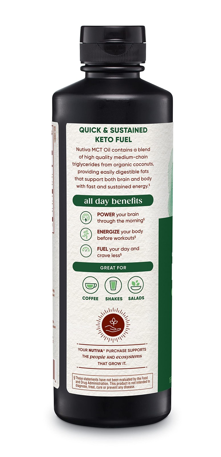 Nutiva Organic MCT Oil, Kosher, Keto Friendly, USDA Certified Organic, Non-GM…
