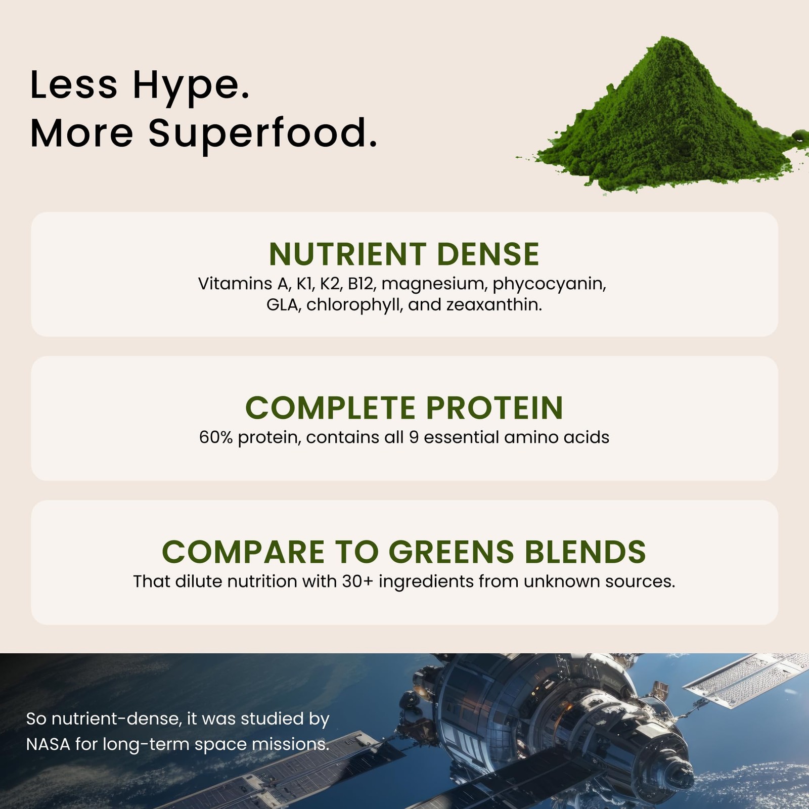 Nutrex Hawaii Pure Hawaiian Spirulina Powder – Vegan 9.53 Ounce (Pack of 1)