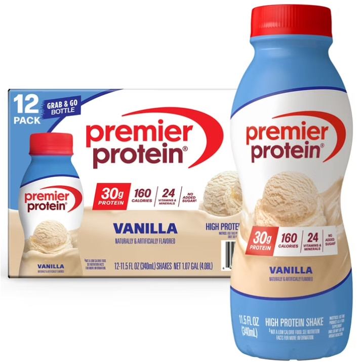 2 Box Premier Protein Shake, Vanilla, 30g Protein, 11.5 fl oz, 12 Ct Box