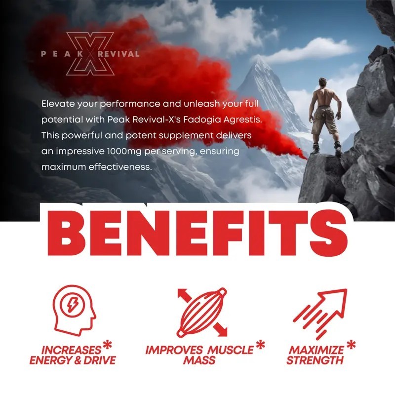 Peak Revival-X Fadogia Agrestis 1000mg Testosterone Booster for Men Muscle