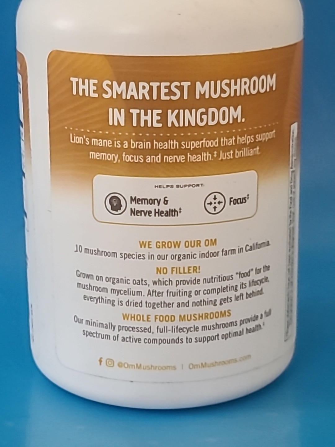 LION’S MANE • 90 VEGETABLE CAPSULES By Om MUSHROOMS • EXP : 09/2026