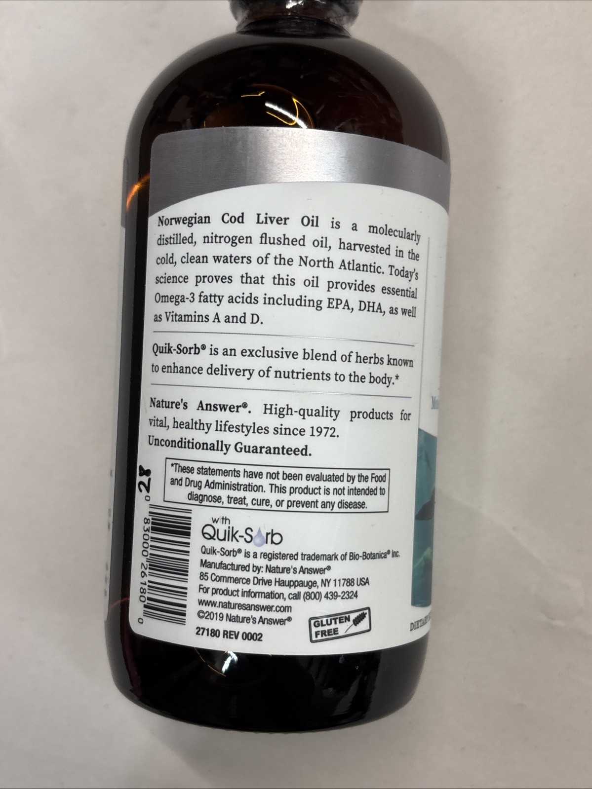 Nature’s Answer Liquid Cod Liver Oil 480ml Lemon-Lime Flavor EXP 09/2025