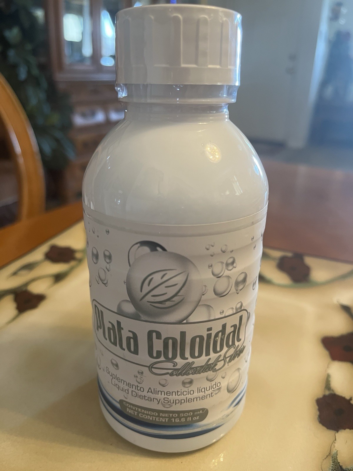 Large HEALTHY 500 mL 16.6 oz. Liquid Plata Coloidal Colloidal Silver Exp Feb2028