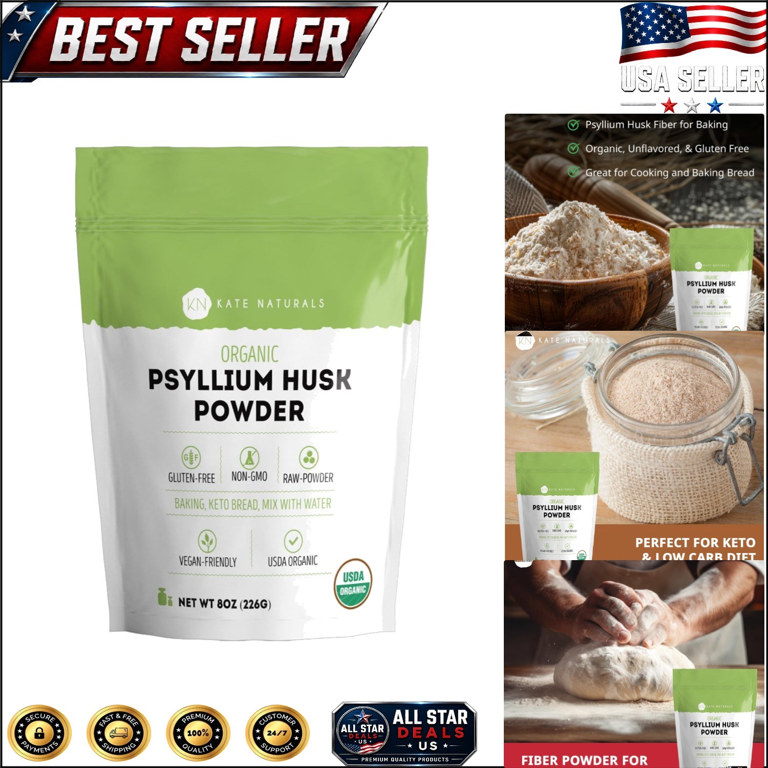 Versatile Organic Psyllium Husk Powder – Perfect for Low-Carb & Recipes