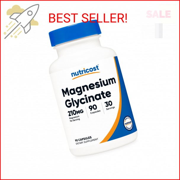 Nutricost Magnesium Glycinate Capsules (90 Capsules, 210 mg Per Serving) – Magne