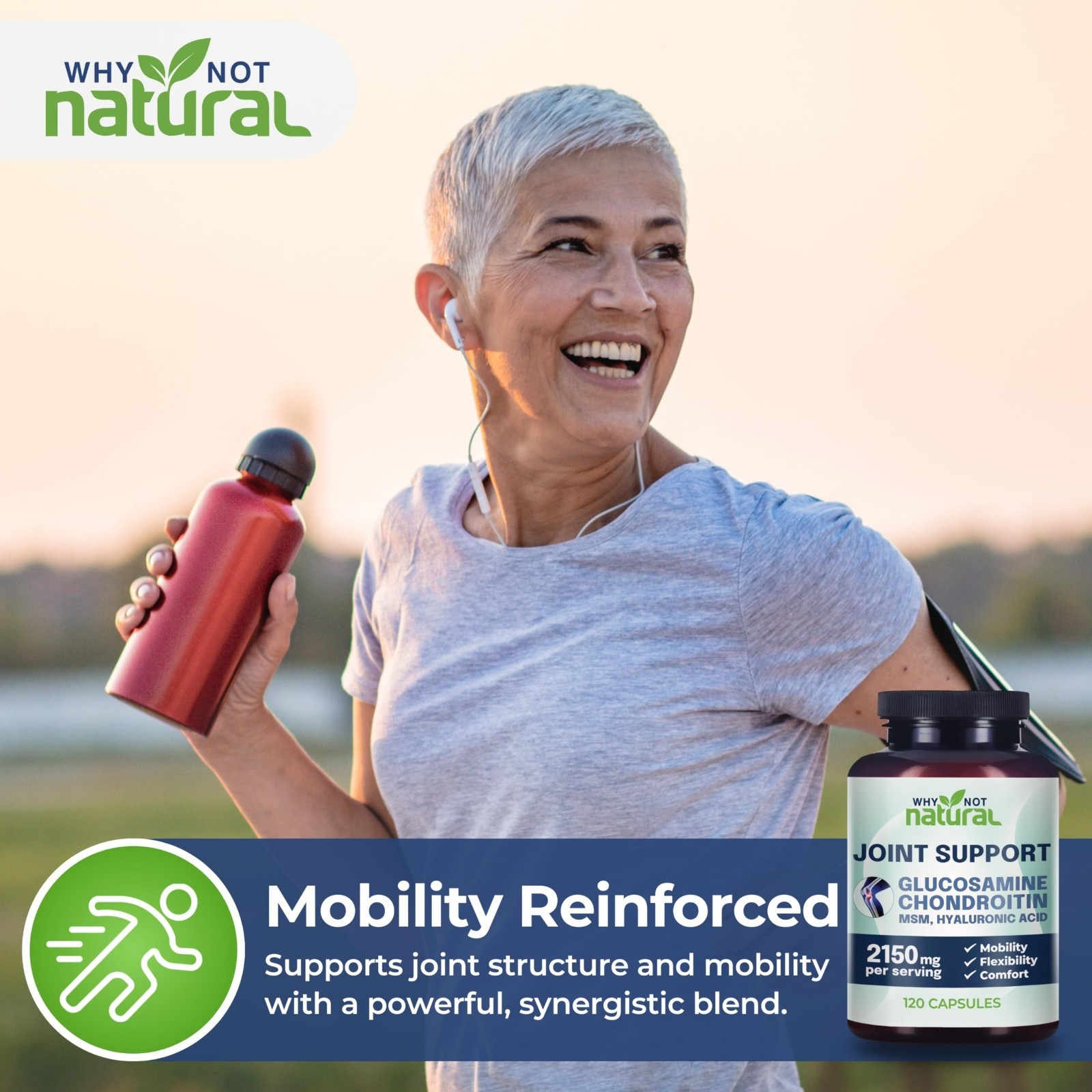 Natural Glucosamine Chondroitin MSM Joint Support – Knee Pain Relief Supplement
