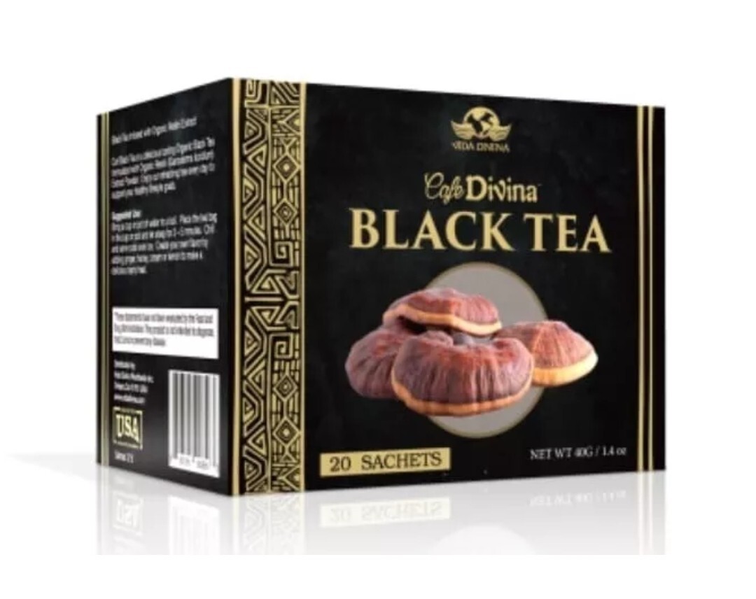 Vida Divina Café Divina Black Tea, Infused with Organic Ganoderma Reishi Extract