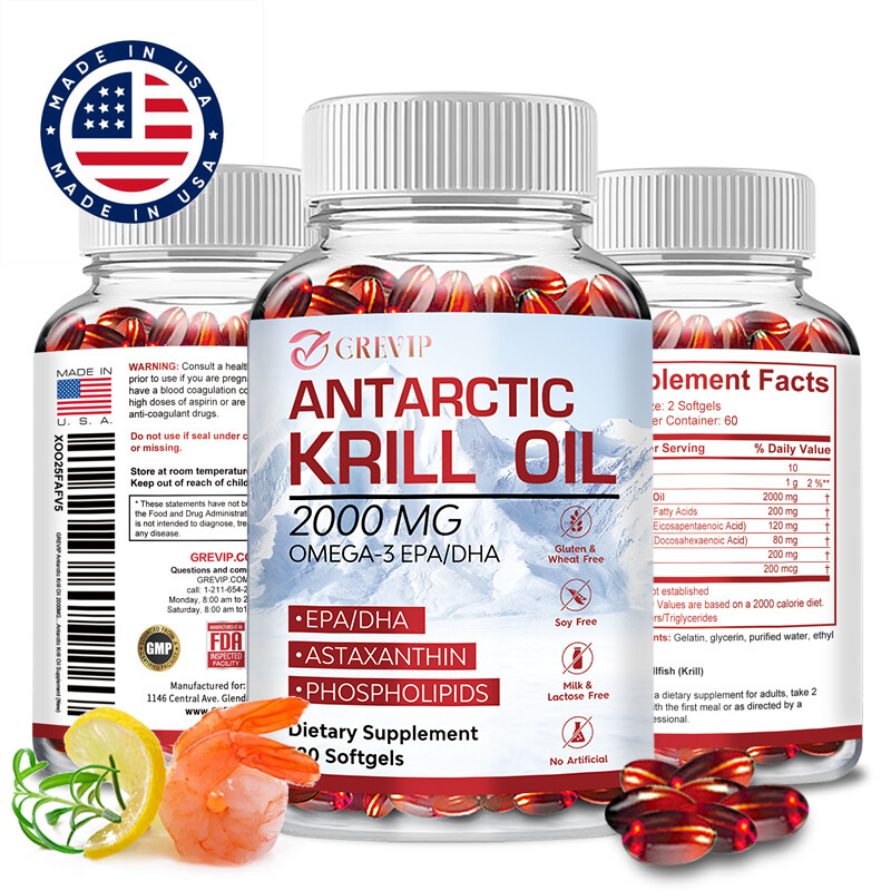 120pcs Antarctic Krill Oil -Omega 3 EPA, DHA, Astaxanthin- Joints & Heart Health